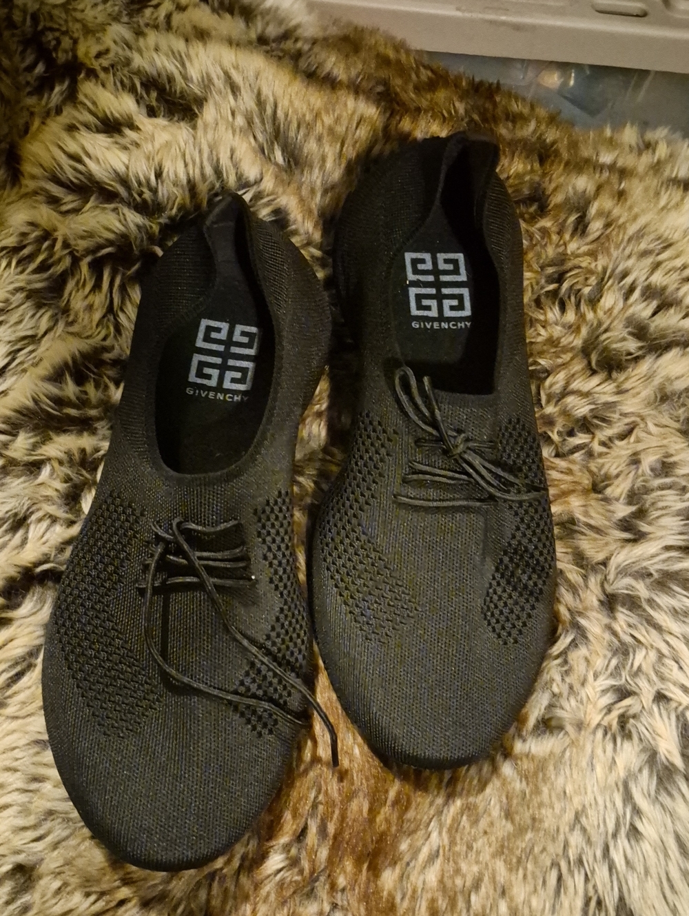 Givenchy Black Knit Lace-Up Men’s Sneakers with Logo Insole